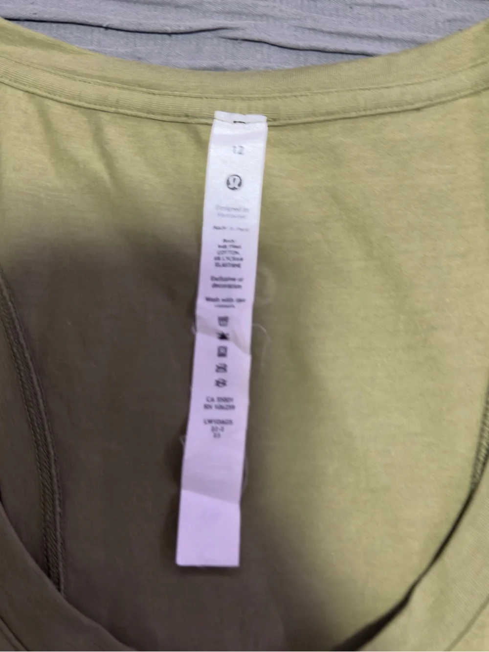 lululemon athletica Light Olive Racerback Tank Top